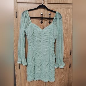 Women's M Light Green polka dot Dress